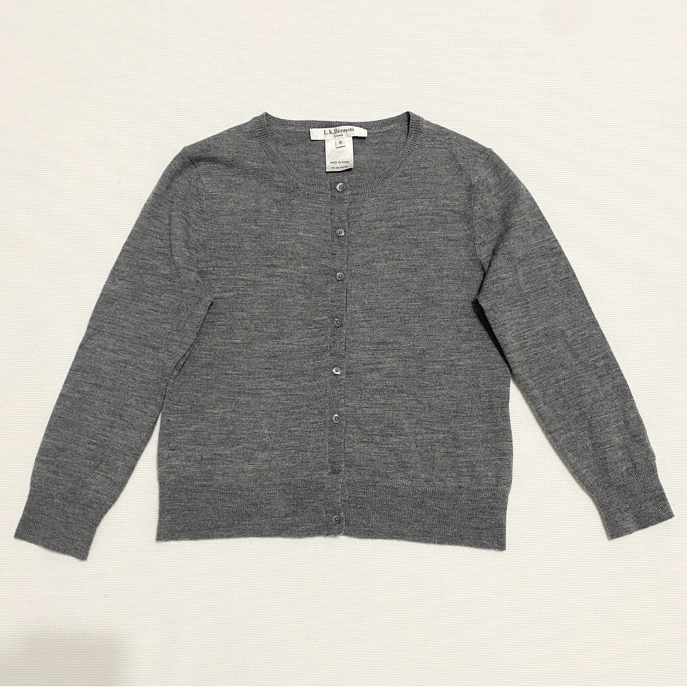 LK Bennett Merino Wool Button Up Cardigan Sweater